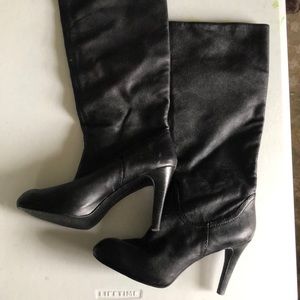 Sexy black high heeled boots size 8 1/2M